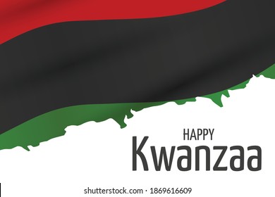 Kwanzaa banner. Traditional african american ethnic holiday design concept. Green, red, and black colors. Vector illustration. 