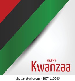 Kwanzaa banner. Traditional african american ethnic holiday design concept. Green, red, and black colors. Vector illustration. 