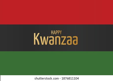 Kwanzaa banner. Traditional african american ethnic holiday design concept. Green, red, and black colors. Golden lettering.