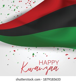 Kwanzaa banner. Traditional african american ethnic holiday design concept. Green, red, and black colors. Vector illustration. 