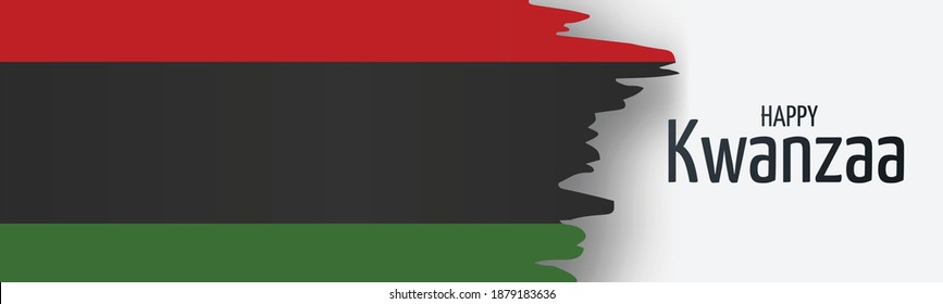 Kwanzaa banner. Traditional african american ethnic holiday design concept. Green, red, and black colors. Vector illustration. 