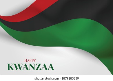 Kwanzaa banner. Traditional african american ethnic holiday design concept. Green, red, and black colors. Vector illustration. 