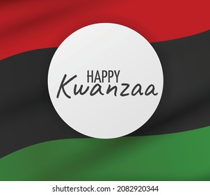 Kwanzaa banner. Traditional african american ethnic holiday design concept. Green, red, and black colors flag. Vector illustration. 