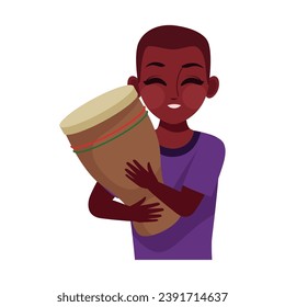 Kwanzaa-Junge mit Djembe-Drum-Illustration