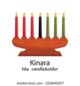 Kwanzaa Candelabra illustration on white background