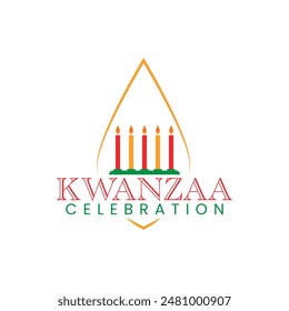 kwanzaa celebration with candles isolated on white