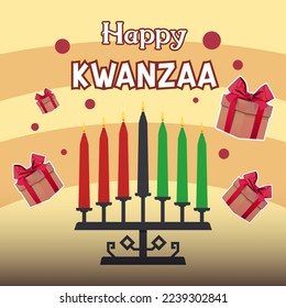 kwanzaa celebration design, december 26th. in the United States. party celebrations and gifts. africa-american. Happy Kwanzaa-american day 2022