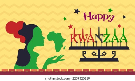 kwanzaa celebration design, december 26th. in the United States. party celebrations and gifts. africa-american. Happy Kwanzaa-american day 2022