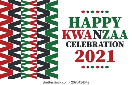Kwanzaa celebration. Happy African and African-American holiday. Seven days festival, celebrate annual from December to January. Black History. Poster, card, banner and background. Vector illustration