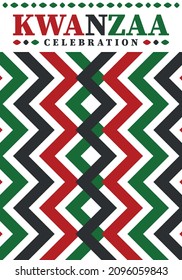 Kwanzaa celebration. Happy African and African-American holiday. Seven days festival, celebrate annual from December to January. Black History. Poster, card, banner and background. Vector illustration
