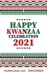 Kwanzaa celebration. Happy African and African-American holiday. Seven days festival, celebrate annual from December to January. Black History. Poster, card, banner and background. Vector illustration