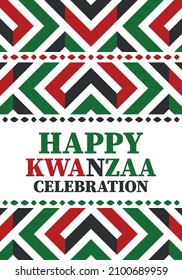 Kwanzaa celebration. Happy African and African-American holiday. Seven days festival, celebrate annual from December to January. Black History. Poster, card, banner and background. Vector illustration