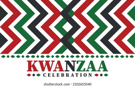 Kwanzaa celebration. Happy African and African-American holiday. Seven days festival, celebrate annual from December to January. Black History. Poster, card, banner and background. Vector illustration