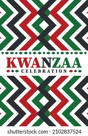 Kwanzaa celebration. Happy African and African-American holiday. Seven days festival, celebrate annual from December to January. Black History. Poster, card, banner and background. Vector illustration