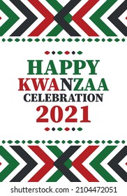 Kwanzaa celebration. Happy African and African-American holiday. Seven days festival, celebrate annual from December to January. Black History. Poster, card, banner and background. Vector illustration