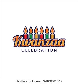 Celebraciones de Kwanzaa tipografía con velas