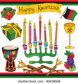 Kwanzaa clipart elements and icons