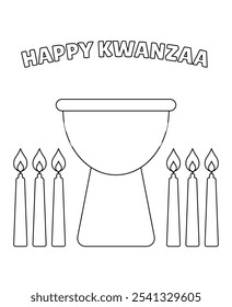 Kwanzaa Colorir Páginas para Crianças Idade 4-8