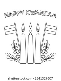 Kwanzaa Colorir Páginas para Crianças Idade 4-8