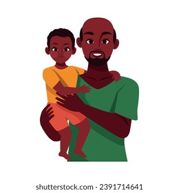 kwanzaa dad and son illustration design