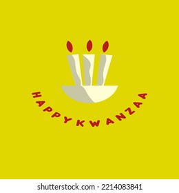 kwanzaa day commemoration design with 3 candles symbol