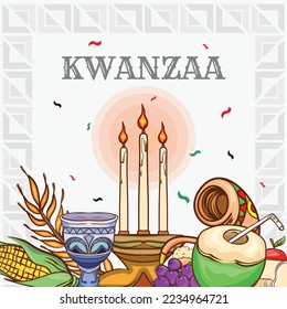 
kwanzaa day greeting card post template