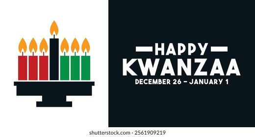 Kwanzaa. December 26 - January 1. Banner, card, background. Eps 10.