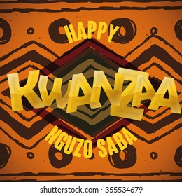 Kwanzaa Design With Greeting Message And Mention At  The Seven Principles (Nguzo Saba).