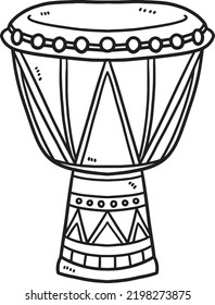 Kwanzaa Djembe Isolated Coloring Page for Kids