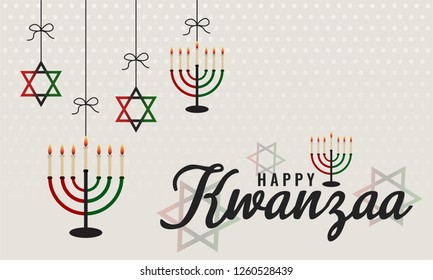 Kwanzaa greeting card or background. vector illustration.