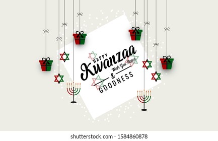 Kwanzaa greeting card or background. vector illustration.