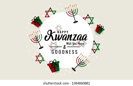 Kwanzaa greeting card or background. vector illustration.