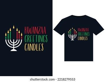 
Kwanzaa Greetings Candles illustrations for print-ready T-Shirts design