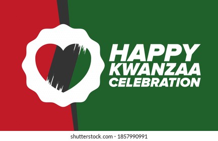 Kwanzaa Happy Celebration. African And African-American Culture Holiday. Seven Days Festival, Celebrate Annual From December 26 To January 1. Black History. Poster, Card, Banner And Background. Vector