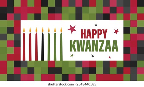 Celebración feliz de Kwanzaa. Fiesta de la cultura africana y afroamericana. Feliz Kwanzaa. Concepto creativo del día de Kwanzaa.