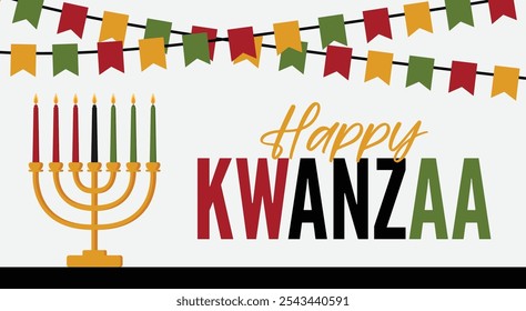 Celebración feliz de Kwanzaa. Fiesta de la cultura africana y afroamericana. Feliz Kwanzaa. Concepto creativo del día de Kwanzaa.