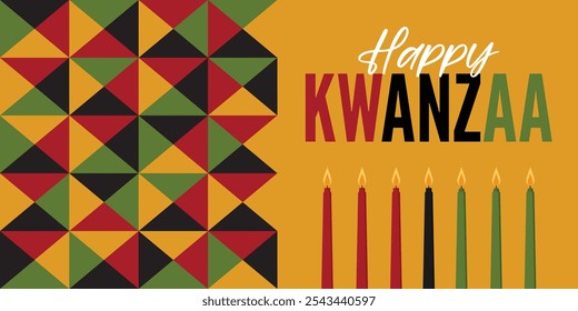 Celebración feliz de Kwanzaa. Fiesta de la cultura africana y afroamericana. Feliz Kwanzaa. Concepto creativo del día de Kwanzaa.