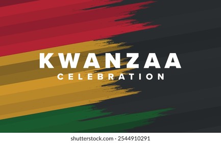 Kwanzaa Happy Celebration. African and African-American culture holiday. Seven days festival, celebrate annual from December 26 to January 1. Black history. Poster, card, banner and background. Vector