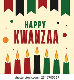 Celebración feliz de Kwanzaa. Fiesta de la cultura africana y afroamericana. Feliz Kwanzaa. Concepto creativo del día de Kwanzaa.
