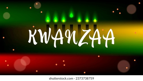 Kwanzaa holiday red, green, black candles. Holiday celebration. African design