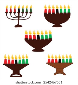 Kwanzaa illustration of seven candles	