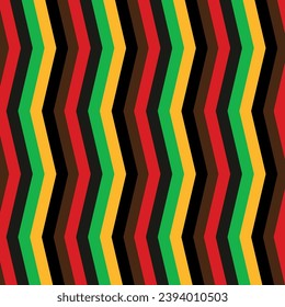 Kwanzaa, Juneteenth African Striped vector repeat pattern background design. 