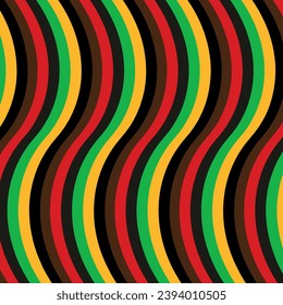 Kwanzaa, Juneteenth African Striped vector repeat pattern background design. 