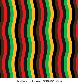 Kwanzaa, Juneteenth African Striped vector repeat pattern background design. 