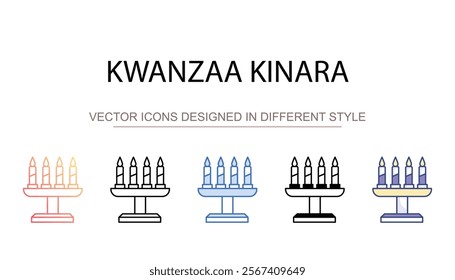 Kwanzaa Kinara icon design with white background stock illustration