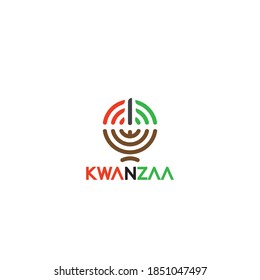 Kwanzaa logo with seven candles. vector