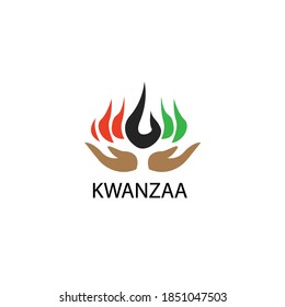 Kwanzaa logo with seven candles. vector