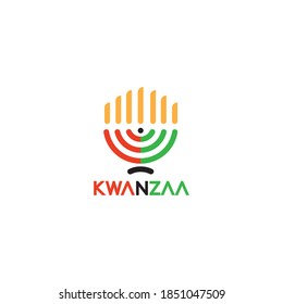Kwanzaa logo with seven candles. vector