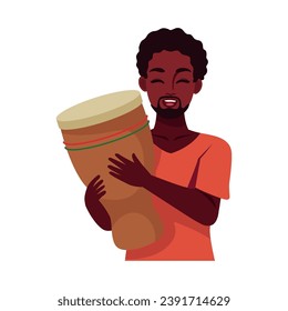 kwanzaa man with djembe drum illustration