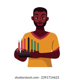 kwanzaa man with kinara illustration design